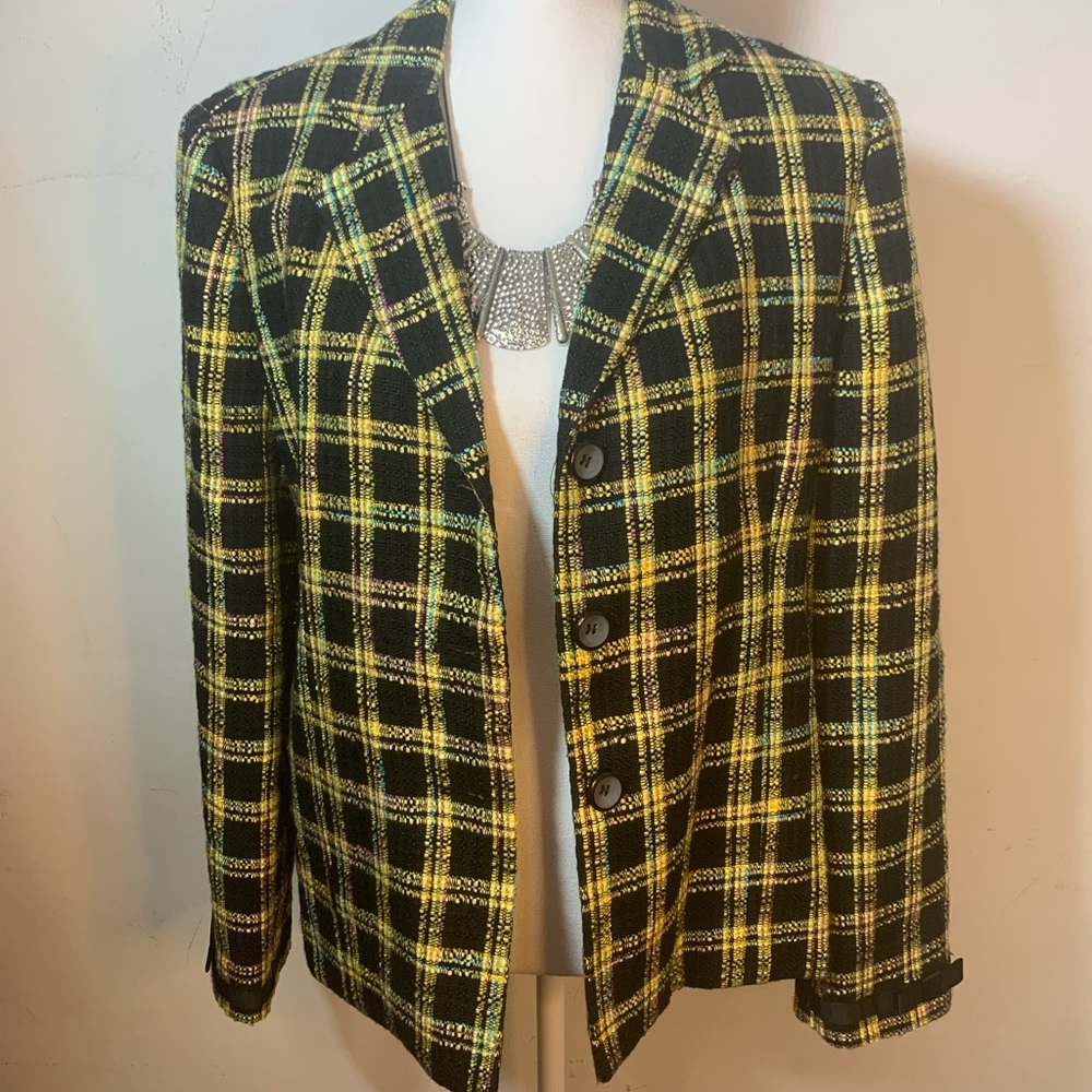 Jacket knit fabric size 12 button from NWOT little light blue stitching